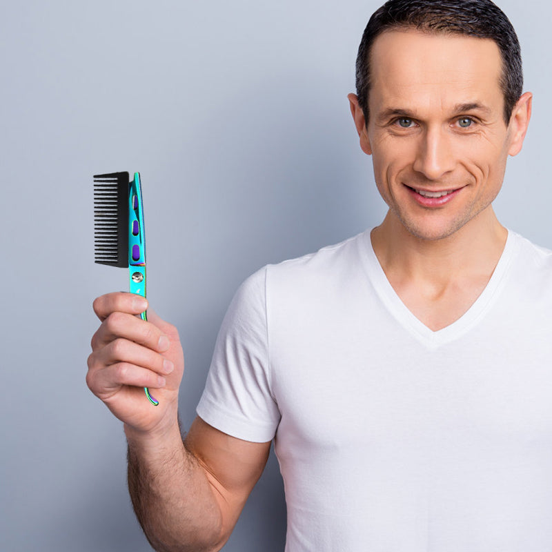 Ciseaux à cheveux 2 en 1 avec peigne