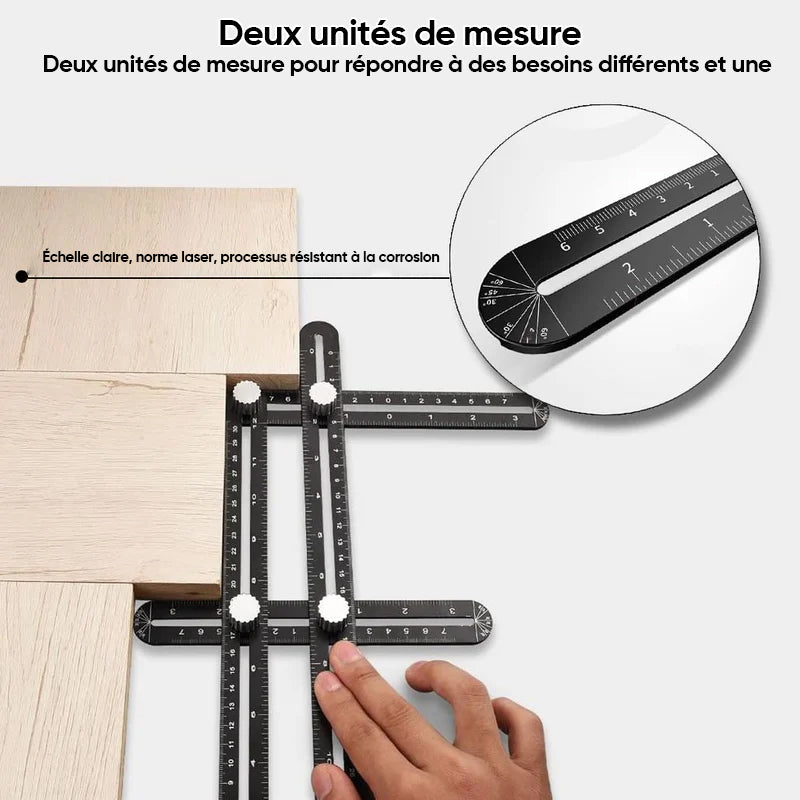Règle de mesure à angles multiples