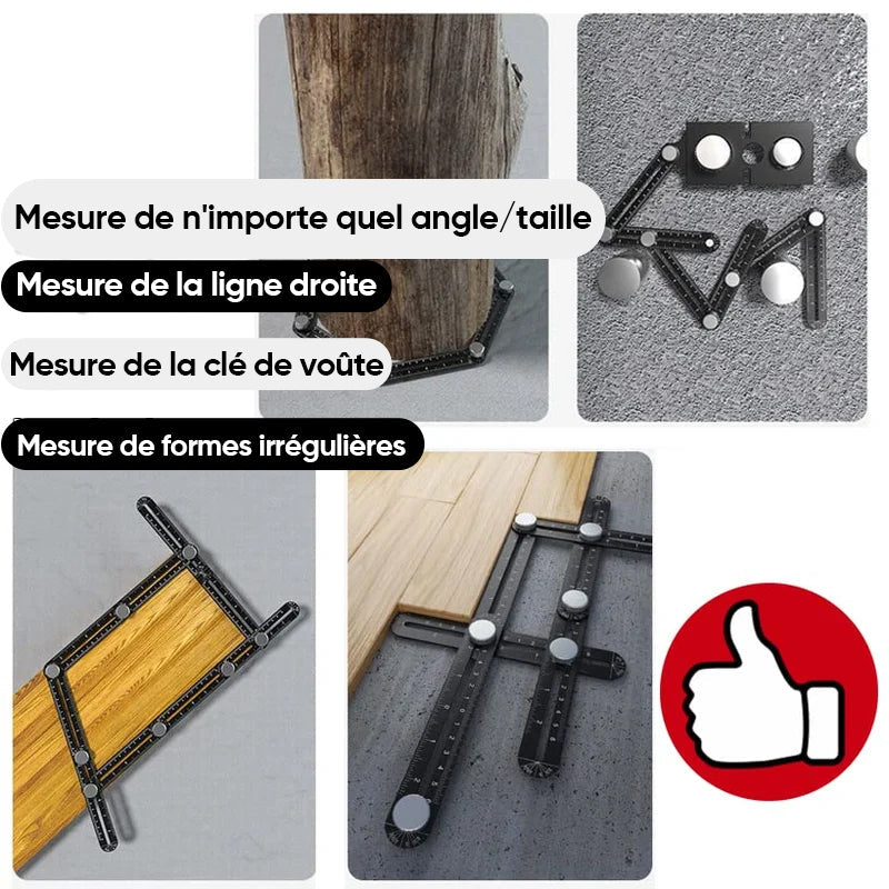 Règle de mesure à angles multiples