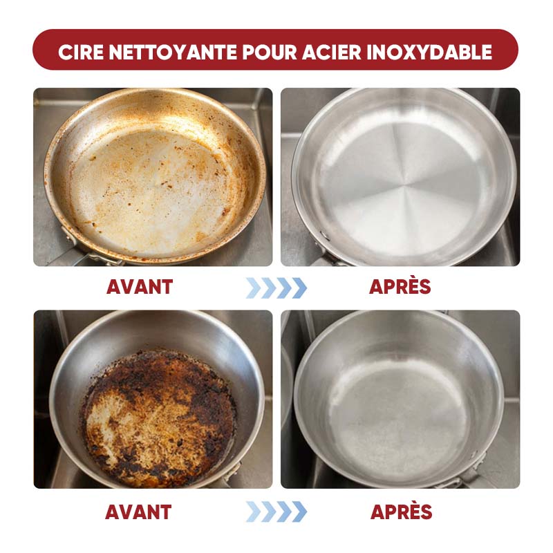 Pâte de nettoyage magique pour l'acier inoxydable