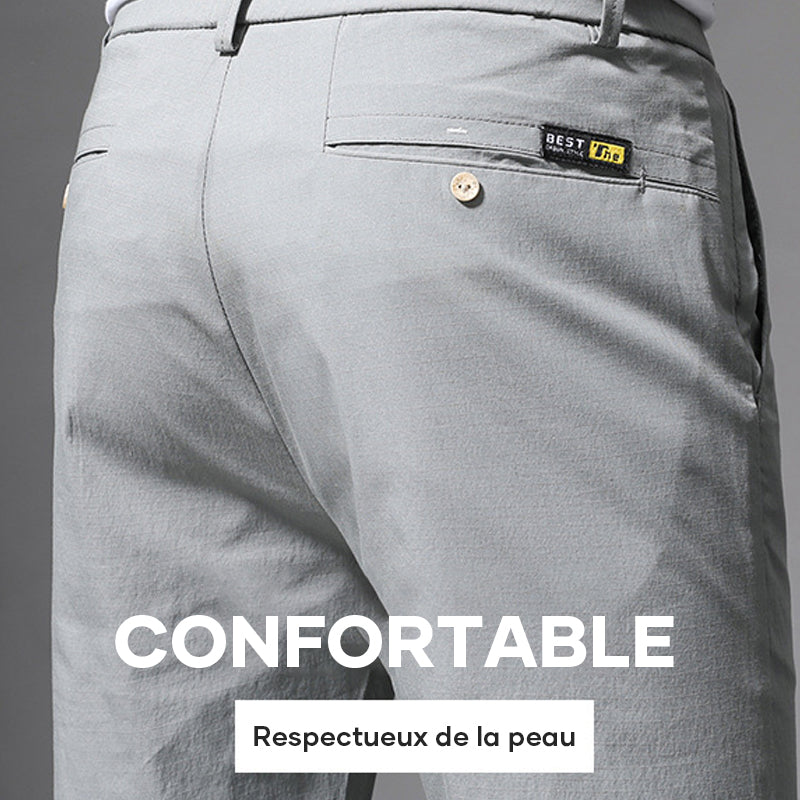 Pantalon stretch en soie Ice