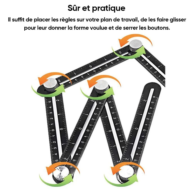 Règle de mesure à angles multiples