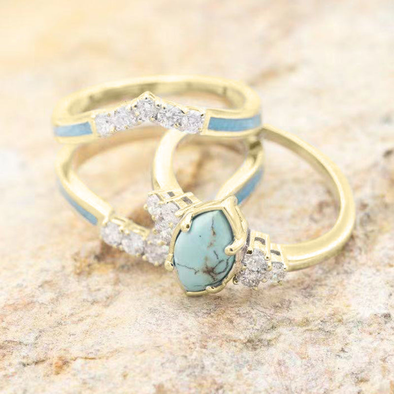 Bague Diamant Turquoise Naturelle