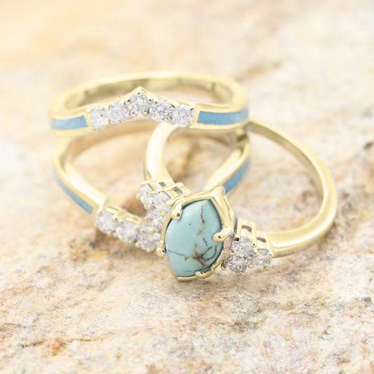 Bague Diamant Turquoise Naturelle