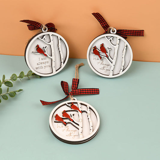 Ornement commémoratif fait à la main avec des cardinaux - Nous sommes toujours avec vous💖