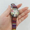 Montre-bracelet arc-en-ciel multicolore