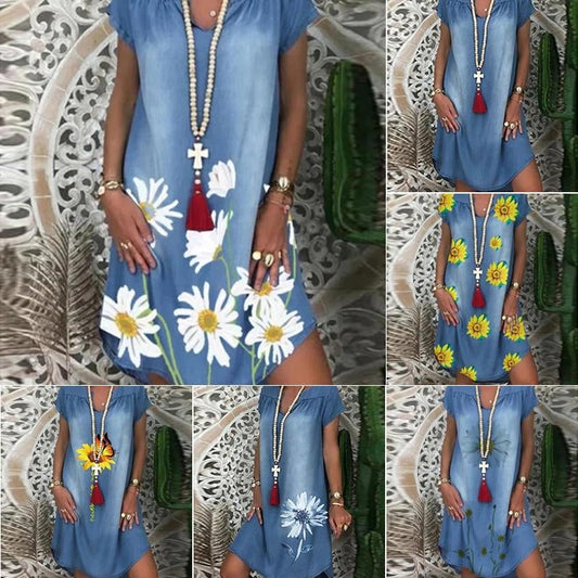 Robe Décontractée à Motif Imprimé pour Dames