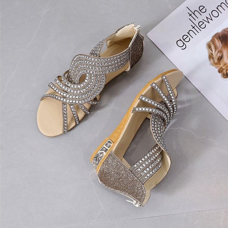 Sandales d'été avec Strass Chic pour Femmes