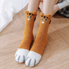 Chaussettes pelucheuses patte de chat