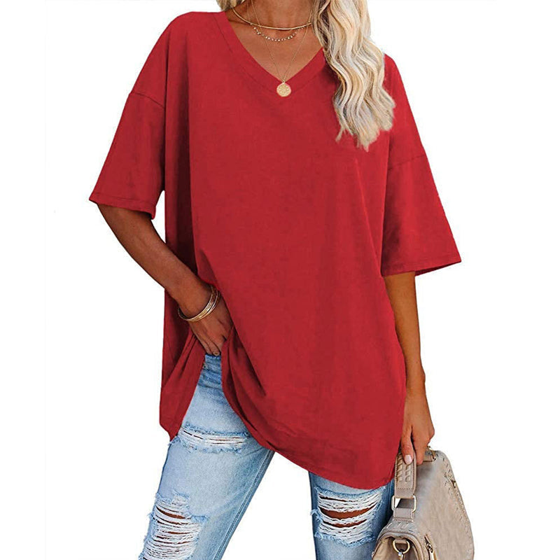 T-shirt à Col en V pour Femmes