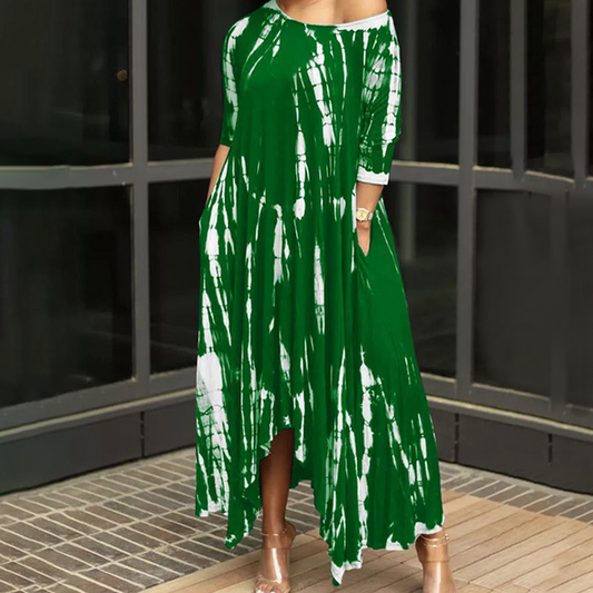 Robe Irrégulière à Imprimé Tie-dye