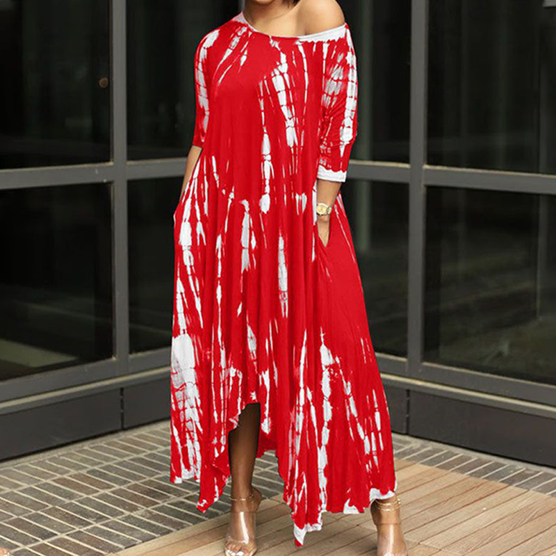 Robe Irrégulière à Imprimé Tie-dye