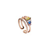 Bague en Micro Diamant Arc-En-Ciel