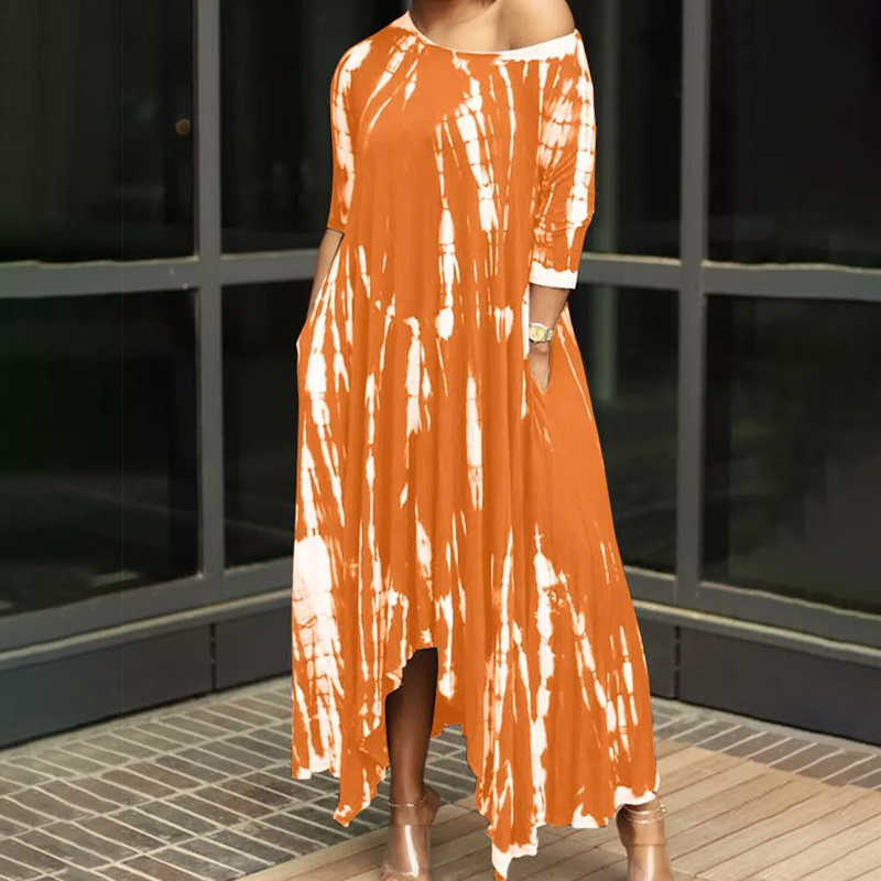 Robe Irrégulière à Imprimé Tie-dye