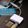 3-en-1 SD TF USB Lecteur de Carte OTG Adaptateur