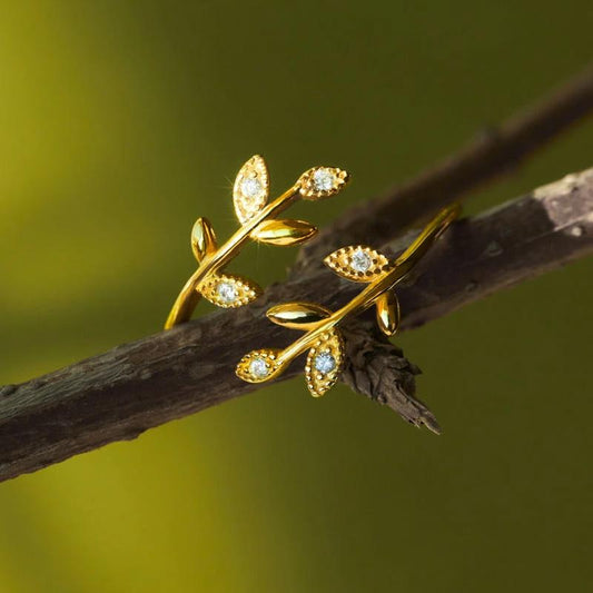 Bague de Feuille Créative