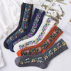 Chaussettes à Fleurs Brodées Vintage (5 paires)