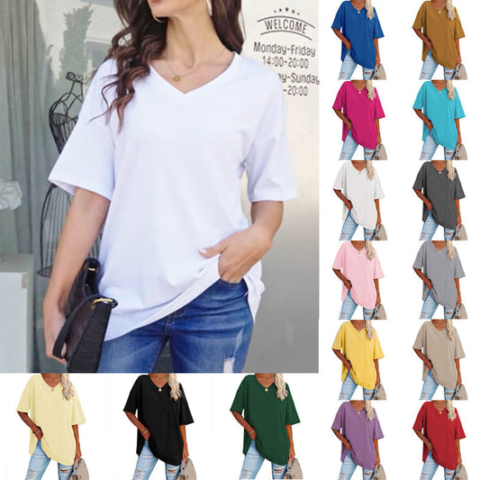 T-shirt à Col en V pour Femmes