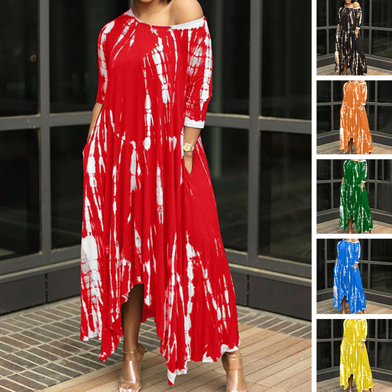 Robe Irrégulière à Imprimé Tie-dye