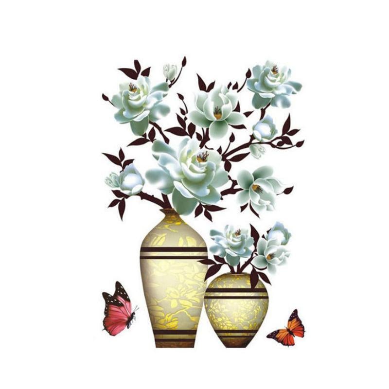 Vase à Fleurs en 3D Sticker Mural Auto-adhésifs