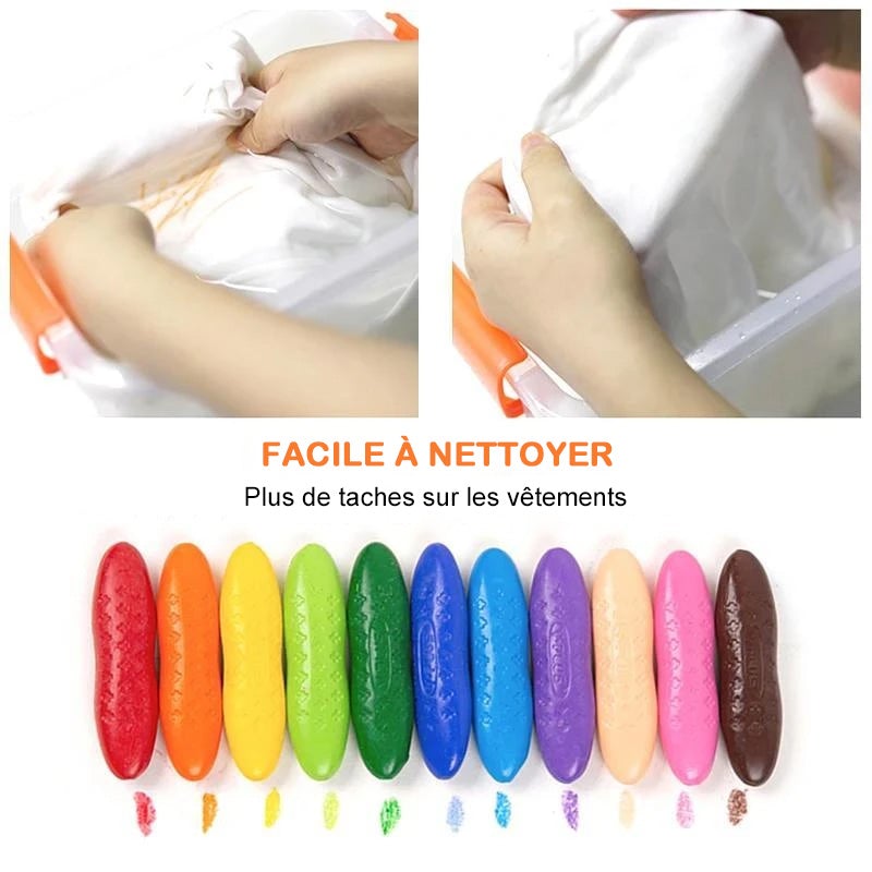 Crayon de Cire Lavable pour Enfants (12/24/36 couleurs) - ciaovie