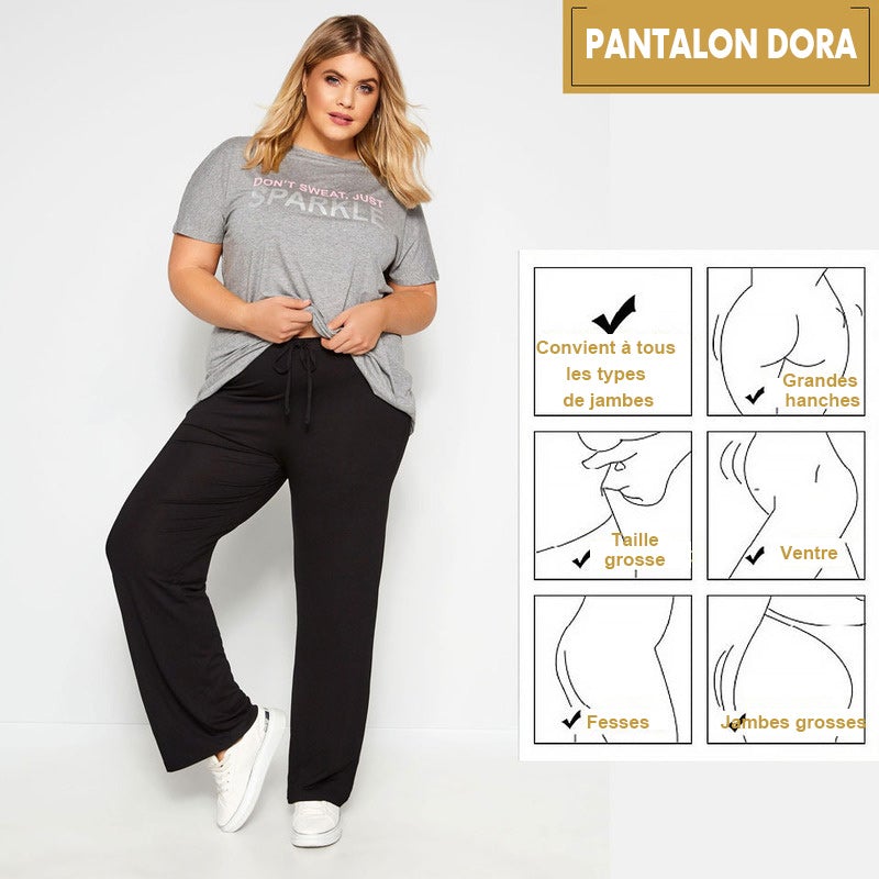 Pantalon Large en Soie Glacée pour Femme