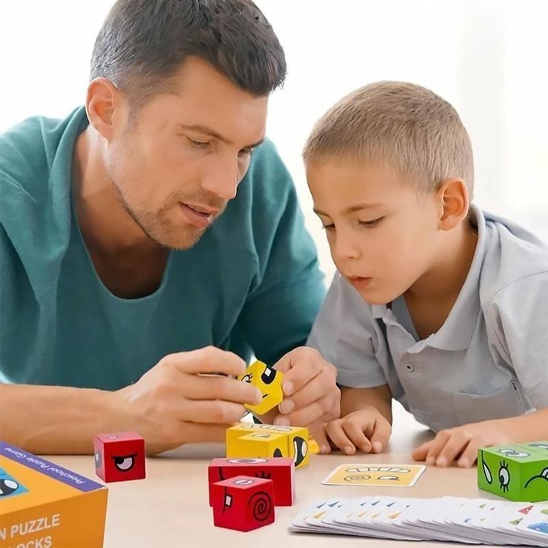 Cubes de Construction à Emoji avec Cloche