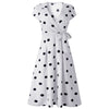 Robe Portefeuille Col V à Imprimé Pois - ciaovie