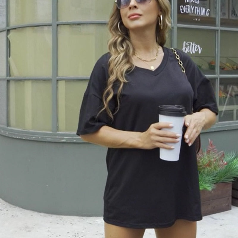 T-shirt à Col en V pour Femmes