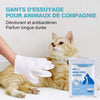 Lingettes pour gants de toilettage pour animaux de compagnie