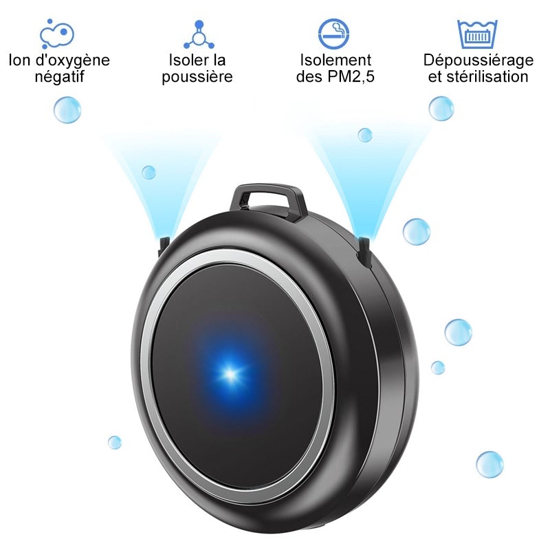 Mini-Collier Purificateur d'air Portable USB