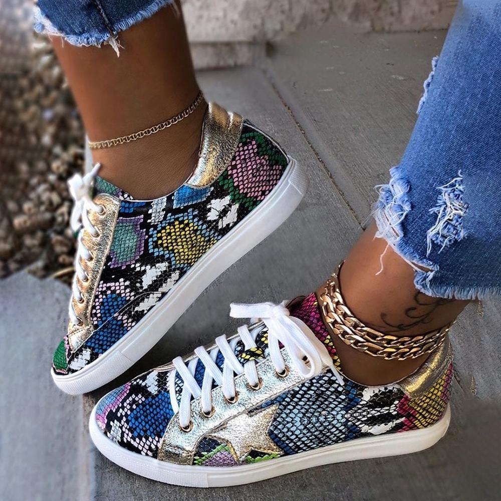 Ciaovie ™ Chaussures de Tennis Imprimé Peau de Serpent - ciaovie