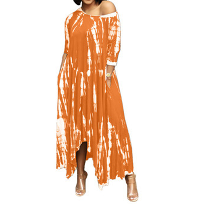 Robe Irrégulière à Imprimé Tie-dye