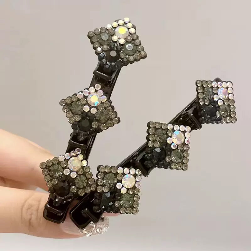 Épingles à cheveux colorées en cristal avec strass