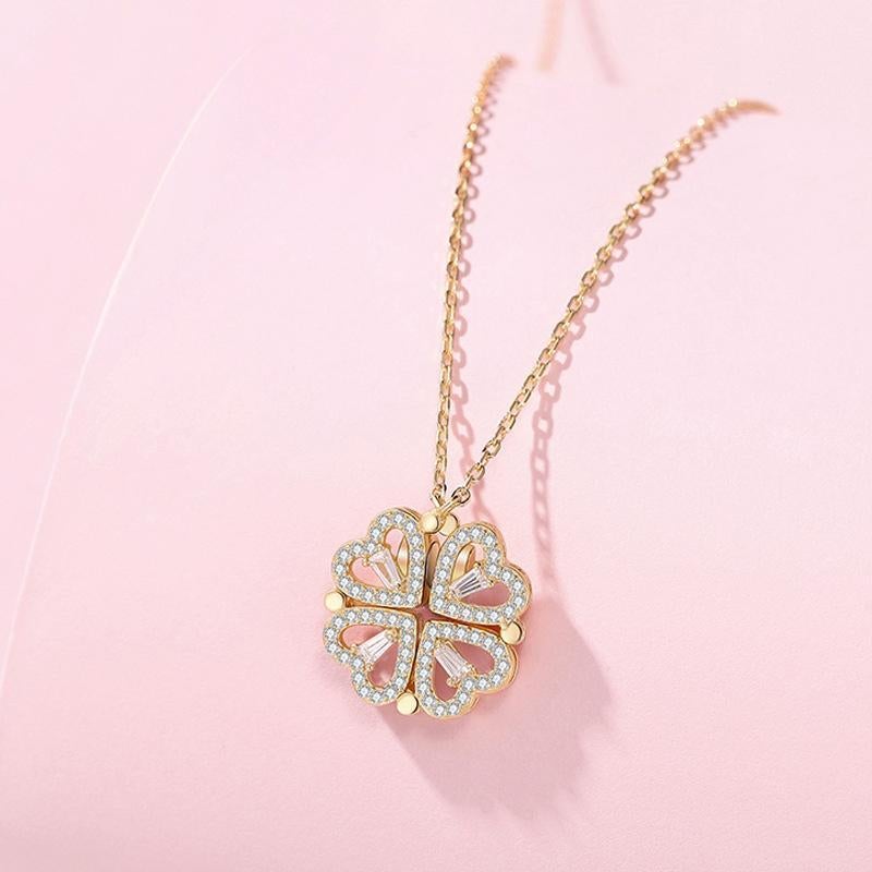 Collier Creux Trèfle à Quatre Feuilles