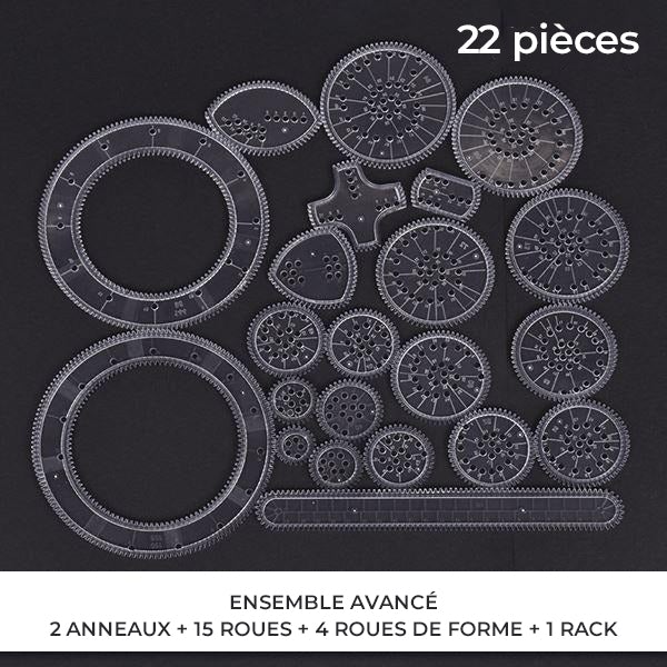 Ensemble de règles géométriques spirographes magiques