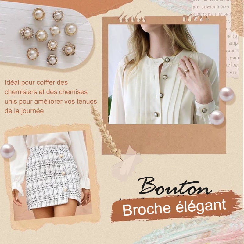 Ensemble de Boutons de Broche de Couverture de Perles (10 pièces)