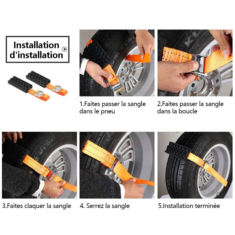 Sangles d'urgence pour pneus (2 pcs) - ciaovie