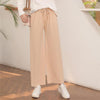 Pantalon Large en Soie de Glace Femme Taille Haute