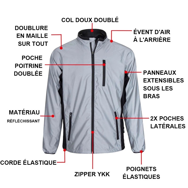 Veste de Cyclisme Haute Visibilité Totalement Réfléchissante