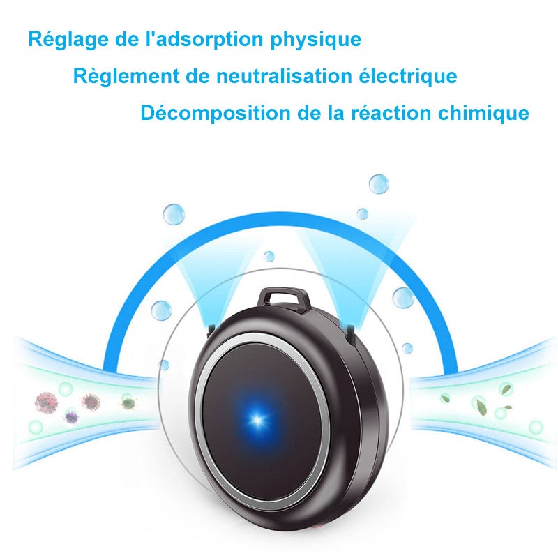 Mini-Collier Purificateur d'air Portable USB