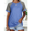 T-shirt Contrasté à Manches Raglan et Col Rond Ample