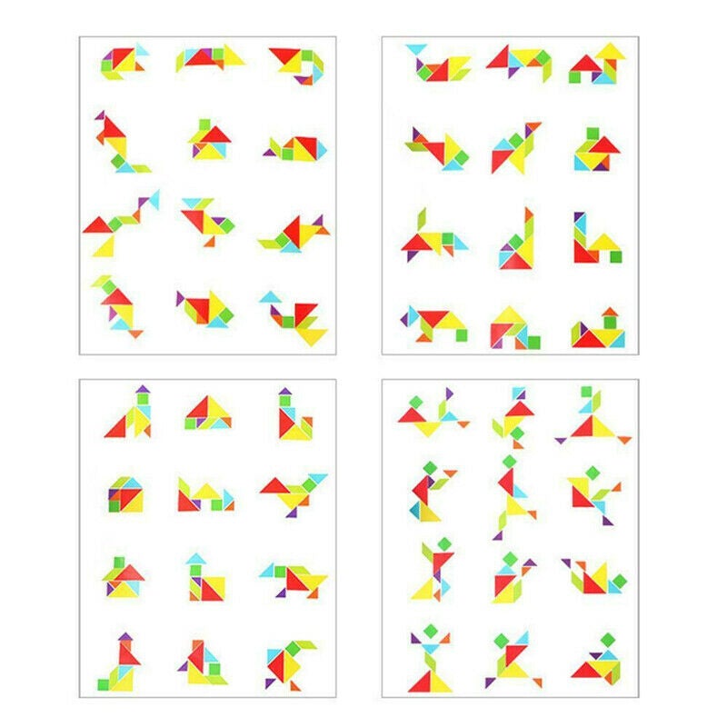 Magnétique Tangram Jeu Puzzle Coloré en Bois - ciaovie