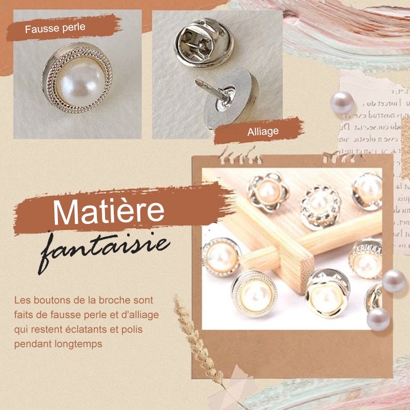 Ensemble de Boutons de Broche de Couverture de Perles (10 pièces)