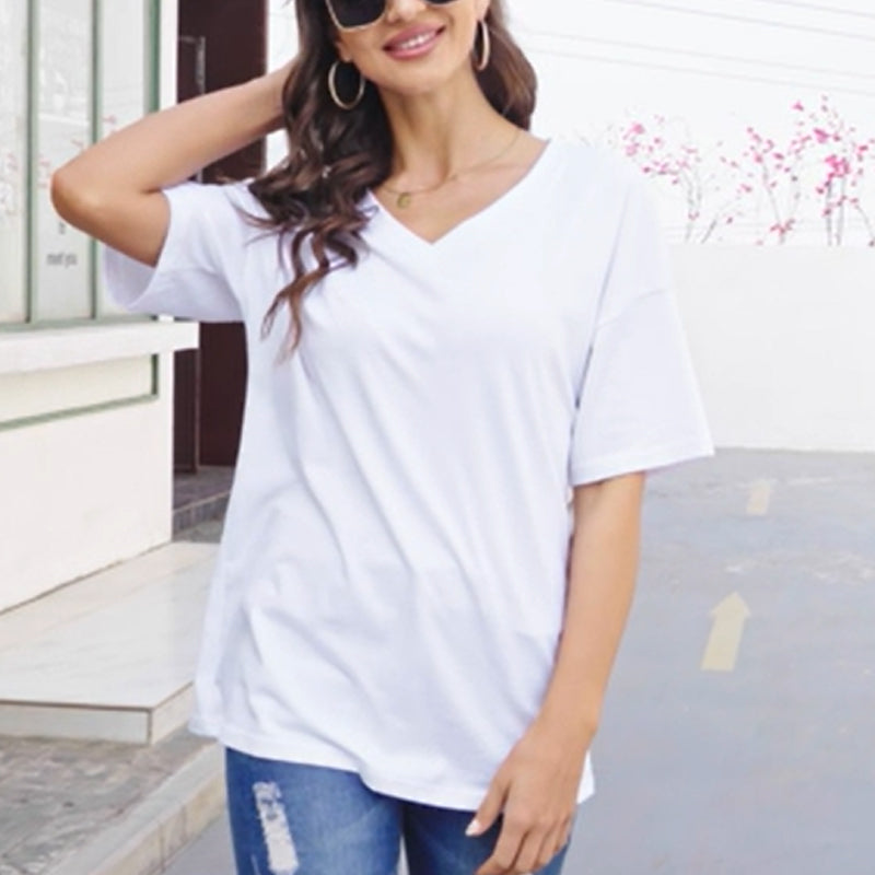 T-shirt à Col en V pour Femmes