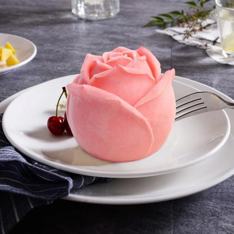 Moule à Glaçons en Forme de Rose en Silicone 3D