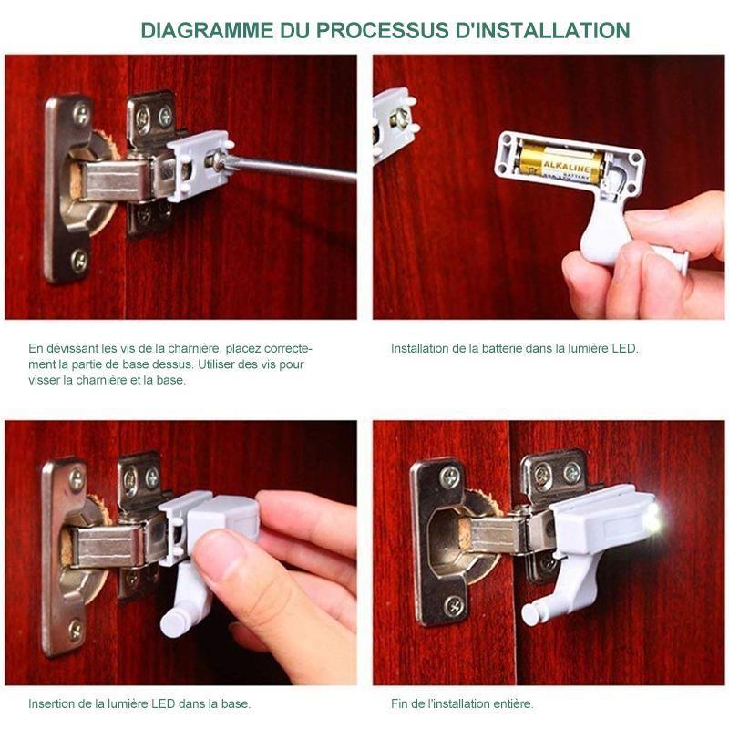 LED Lumière de Charnières pour Armoire (10 pièces) - ciaovie
