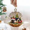 Pendentif De Coquillage NOËL Où Il y a Un Chien Mignon Qui Dort Dedans