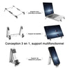Support multifonctionnel 3-en-1 pour ordinateur portable Pad Phone