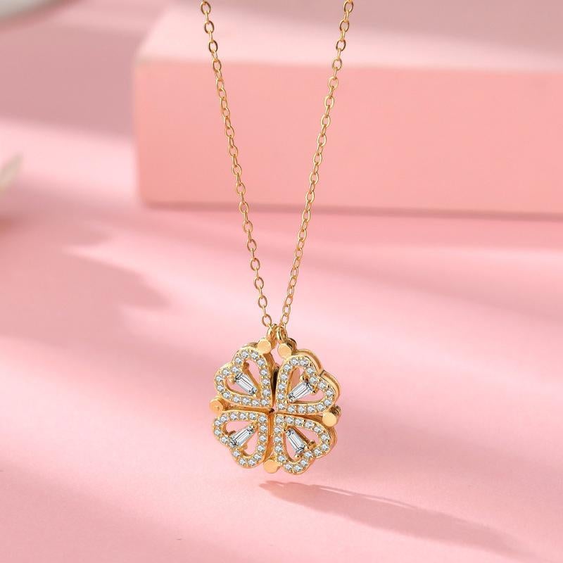 Collier Creux Trèfle à Quatre Feuilles